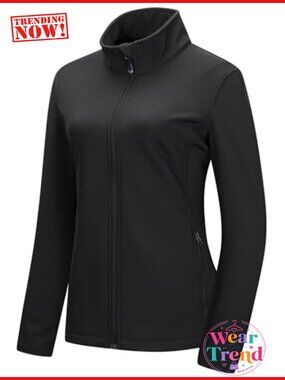 Women's Waterproof Softshell Jacket Lightweight Fleece Lined Coat
